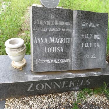 ZONNEKUS Anna Magritha Louisa voorheen KLEYNHANS nee MULLER 1917-1971
