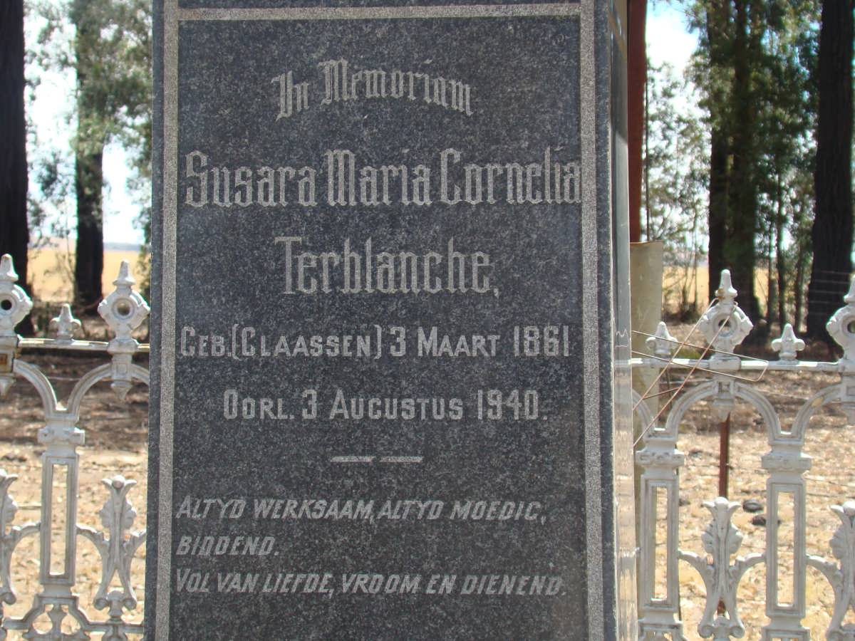 TERBLANCHE Susara Maria Cornelia nee CLAASSEN 1861-1940