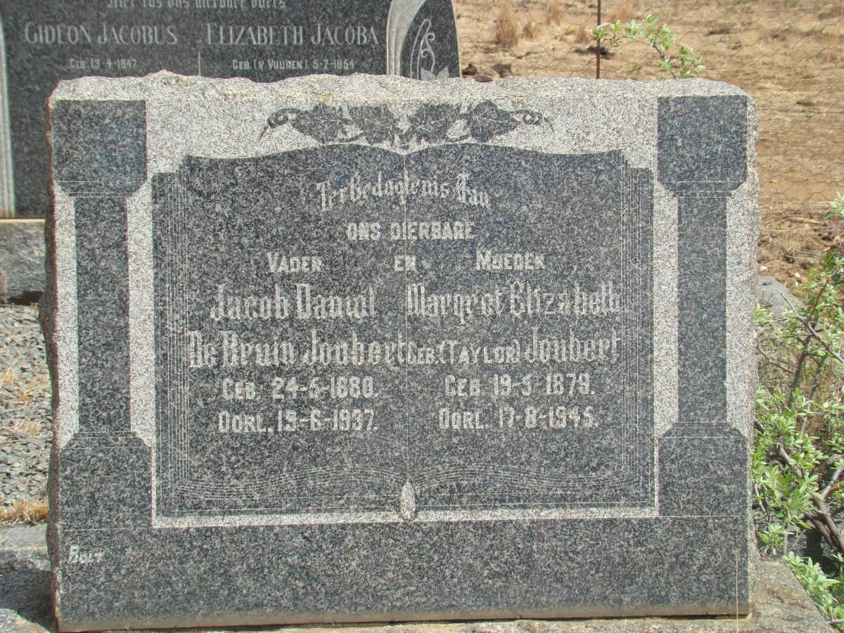 JOUBERT Jacob Daniel de Bruin 1880-1937 &amp; Margaret Elizabeth TAYLOR 1879-1945