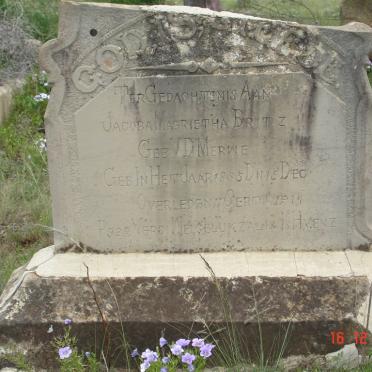 BRITZ Jacoba Magrietha nee V.D. MERWE 1855-1917