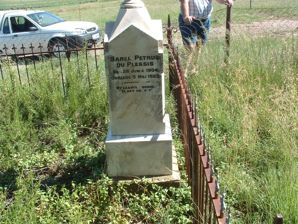 PLESSIS Sarel Petrus, du 1904-1925