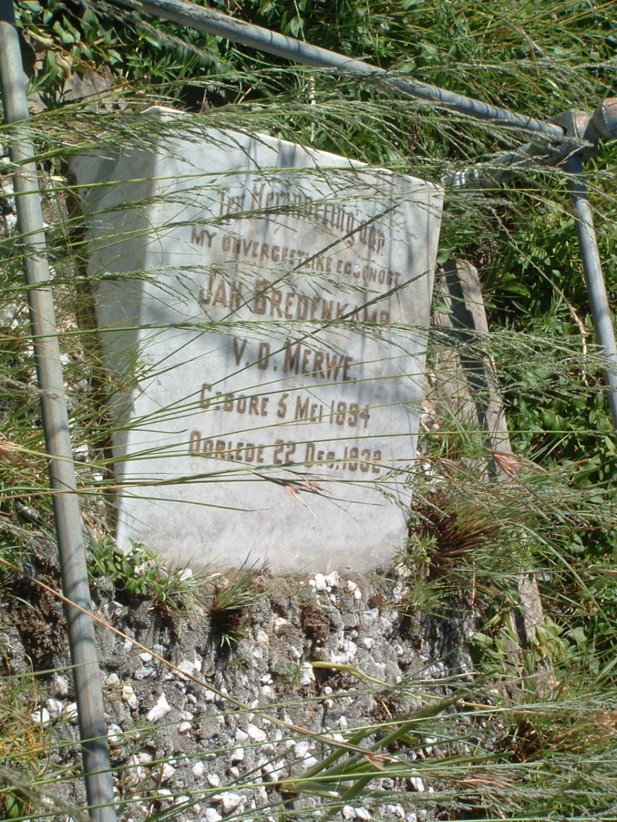 MERWE Jan Bredenkamp, v.d. 1894-1932