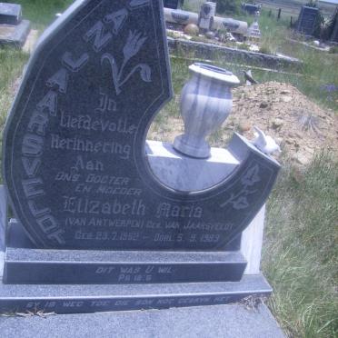 JAARSVELDT Elizabeth Maria, van asook VAN ANTWERPEN 1952-1983