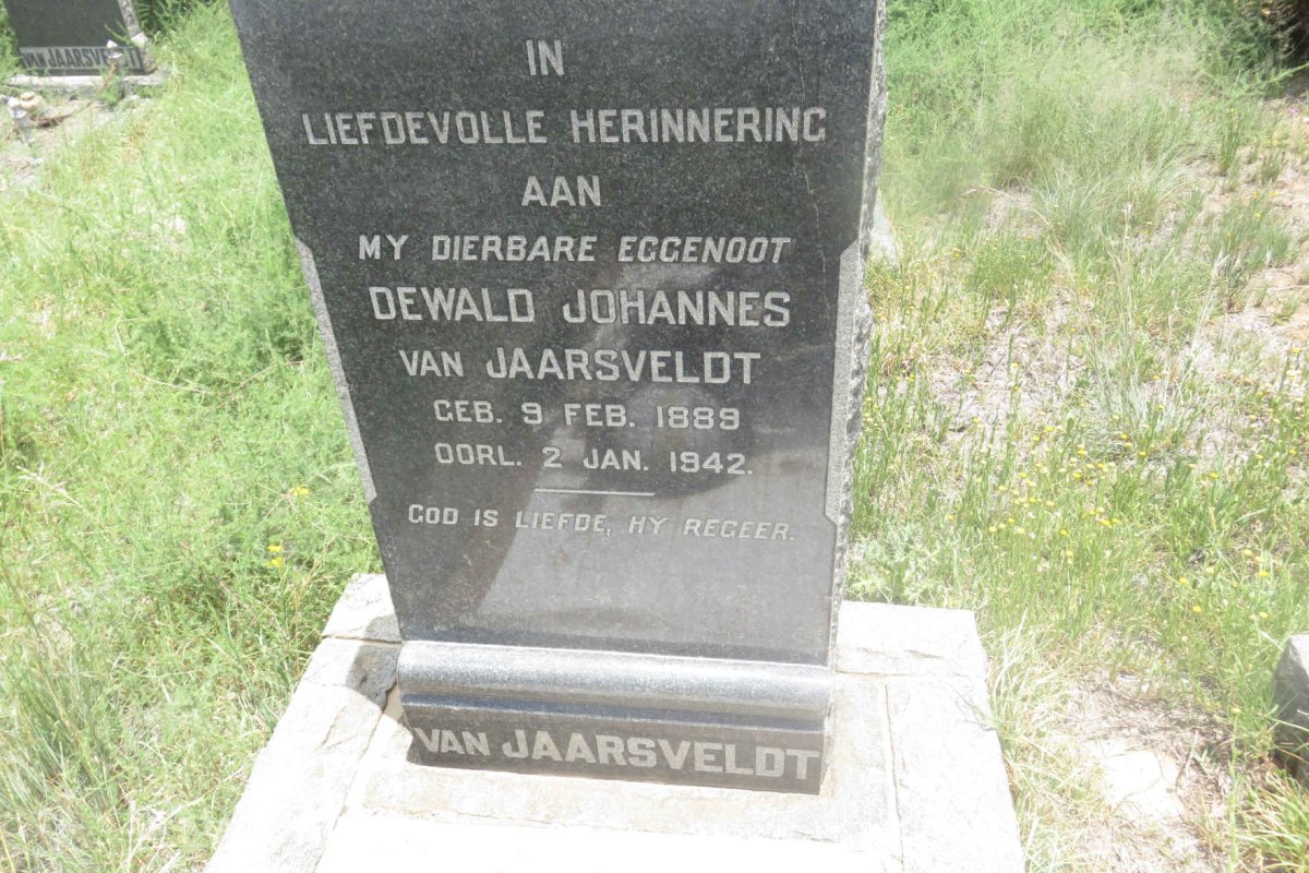 JAARSVELDT Dewald Johannes, van 1889-1942