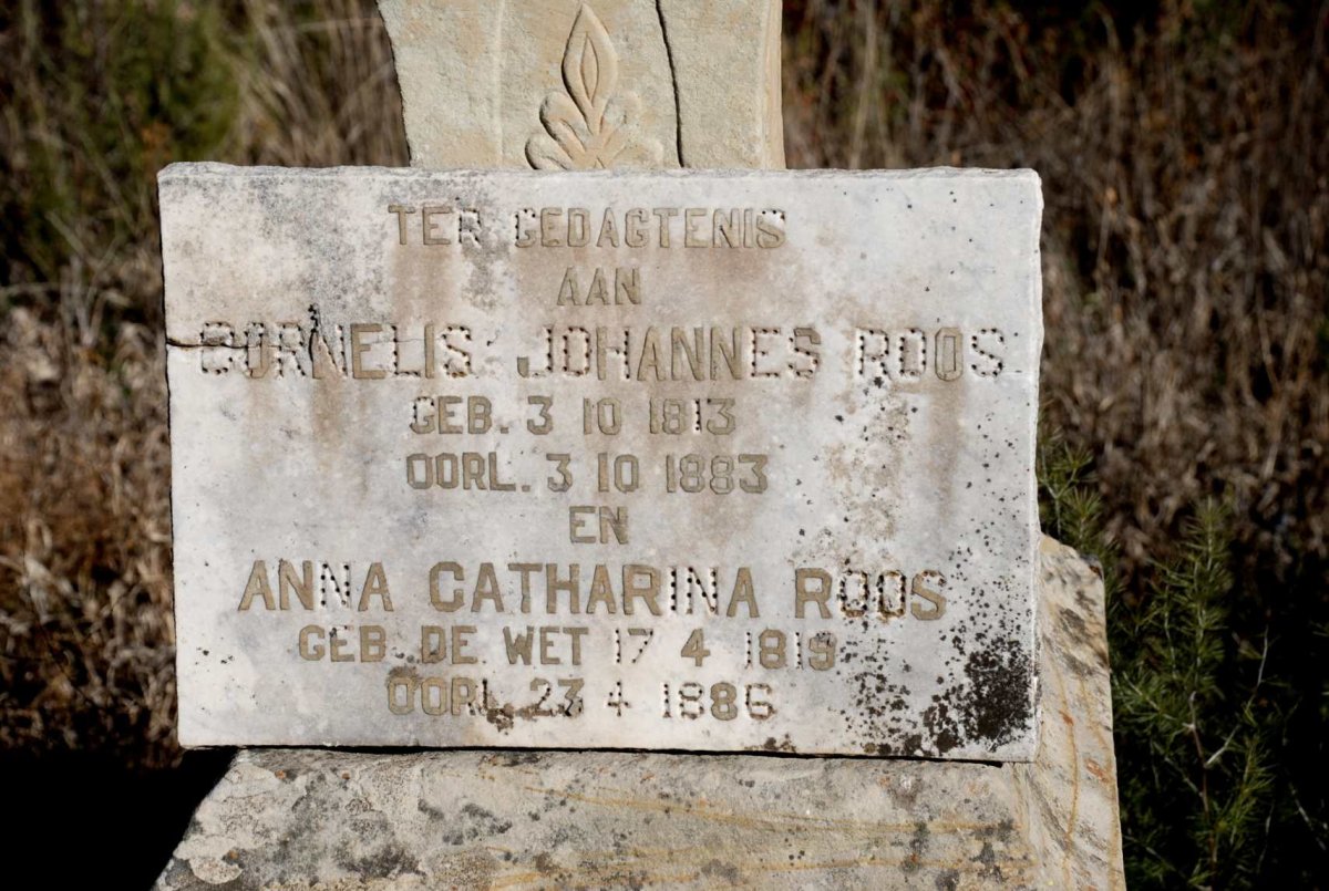 ROOS Cornelis Johannes 1813-1883 &amp; Anna Catharina DE WET 1819-1886