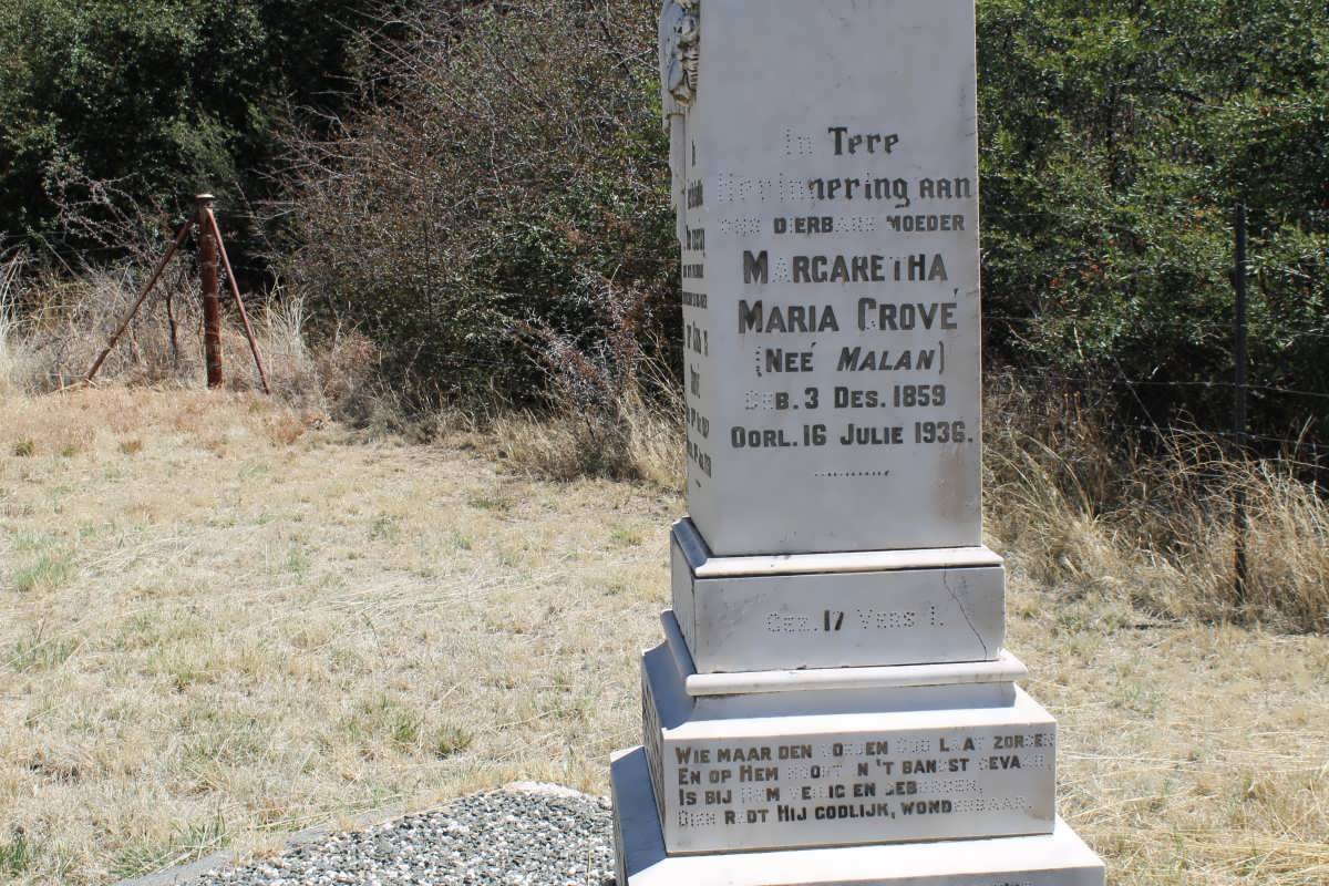 GROVE Margaretha Maria nee MALAN 1859-1936