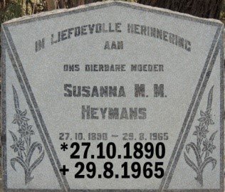 HEYMANS Susanna M.M. 1890-1965