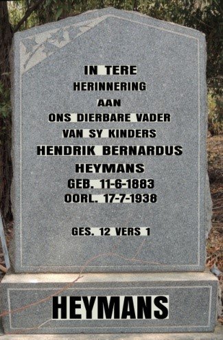 HEYMANS Hendrik Bernardus 1883-1938