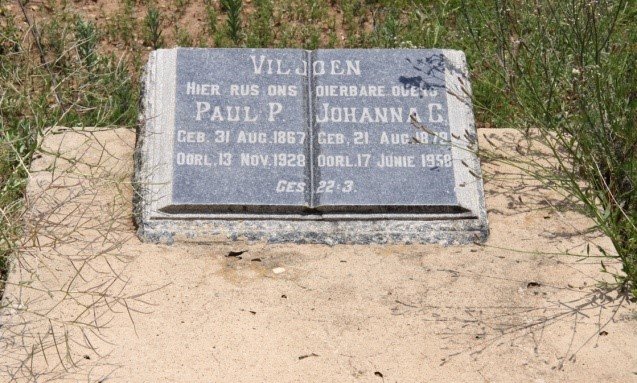 VILJOEN Paul P. 1867-1928 &amp; Johanna C. 1879-1958