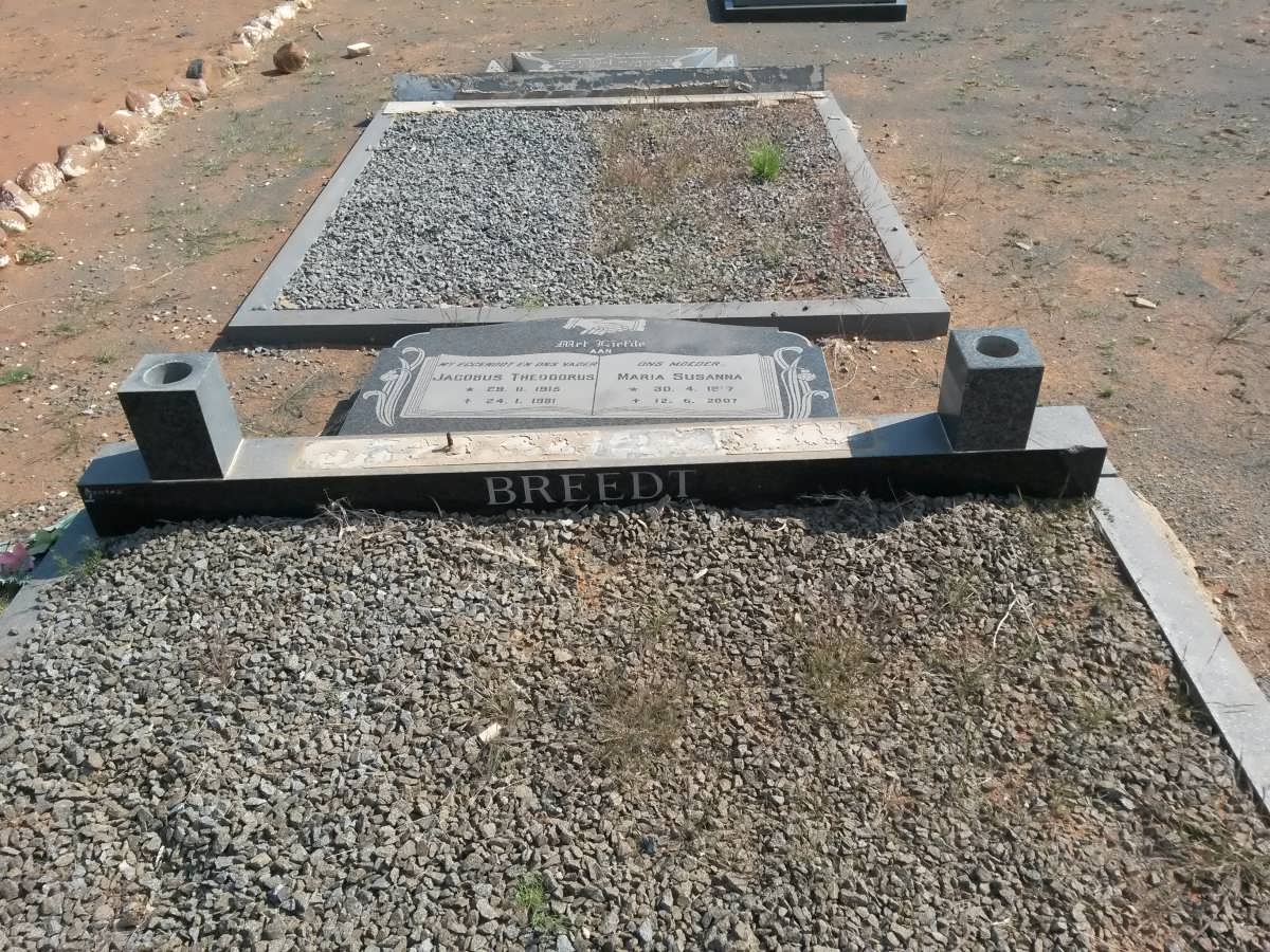 BREEDT Jacobus Theodorus 1915-1981 &amp; Maria Susanna 1917-2007