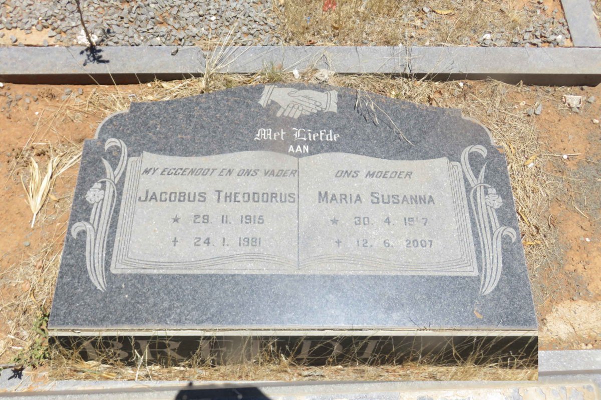 BREEDT Jacobus Theodorus 1915-1981 &amp; Maria Susanna 1917-2007