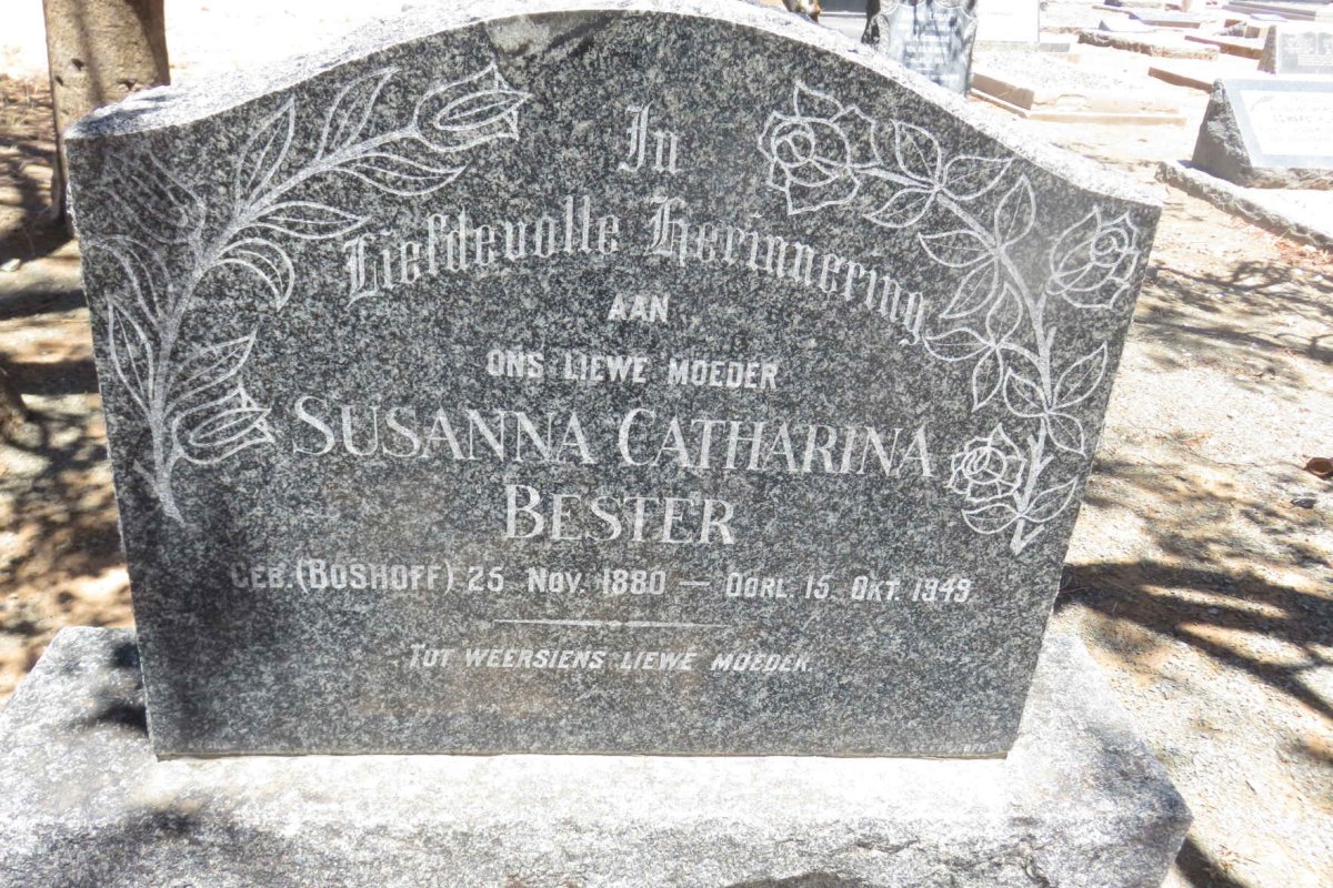 BESTER Susanna Catharina nee BOSHOFF 1880-1949