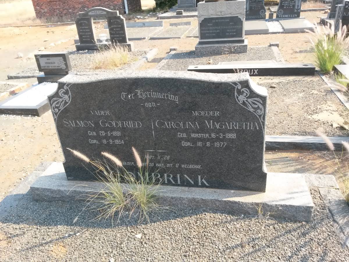 COMBRINK Salmon Godfried 1891-1954 &amp; Carolina Magaretha VORSTER 1888-1977