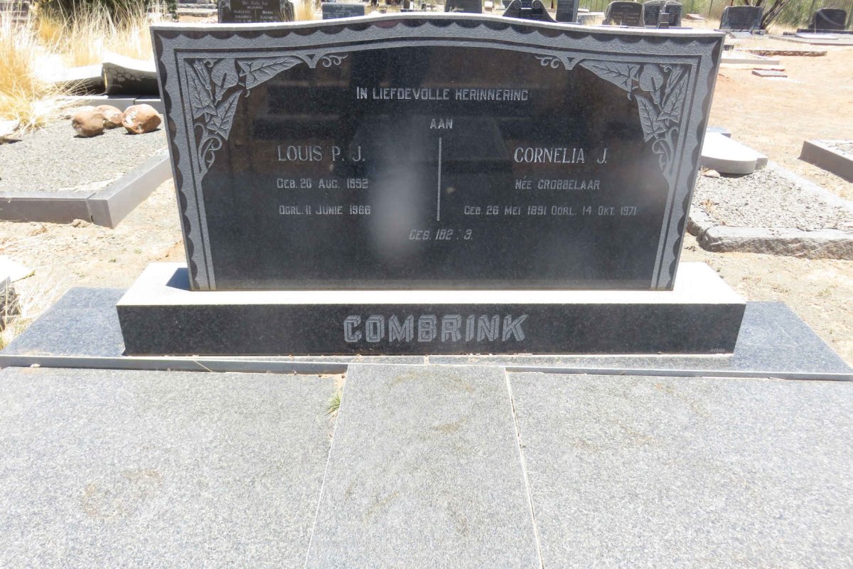 COMBRINK Louis P.J. 1892-1966 &amp; Cornelia J. GROBBELAAR 1891-1971