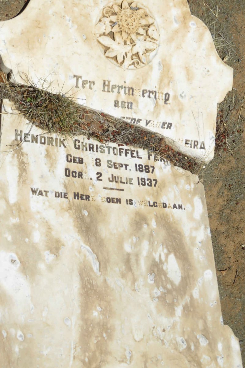 FERREIRA Hendrik Christoffel 1887-1937