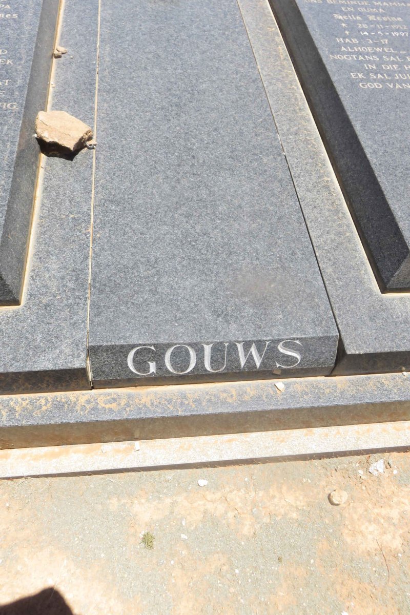 GOUWS Willem Johannes 1910-1978 &amp; Heila Levina 1912-1997
