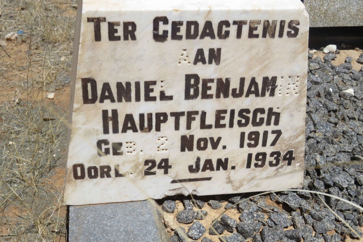 HAUPTFLEISCH Daniel Benjamin 1917-1934