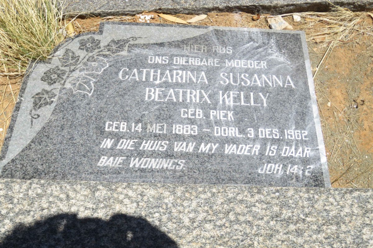 KELLY Catharina Susanna Beatrix nee PIEK 1883-1962