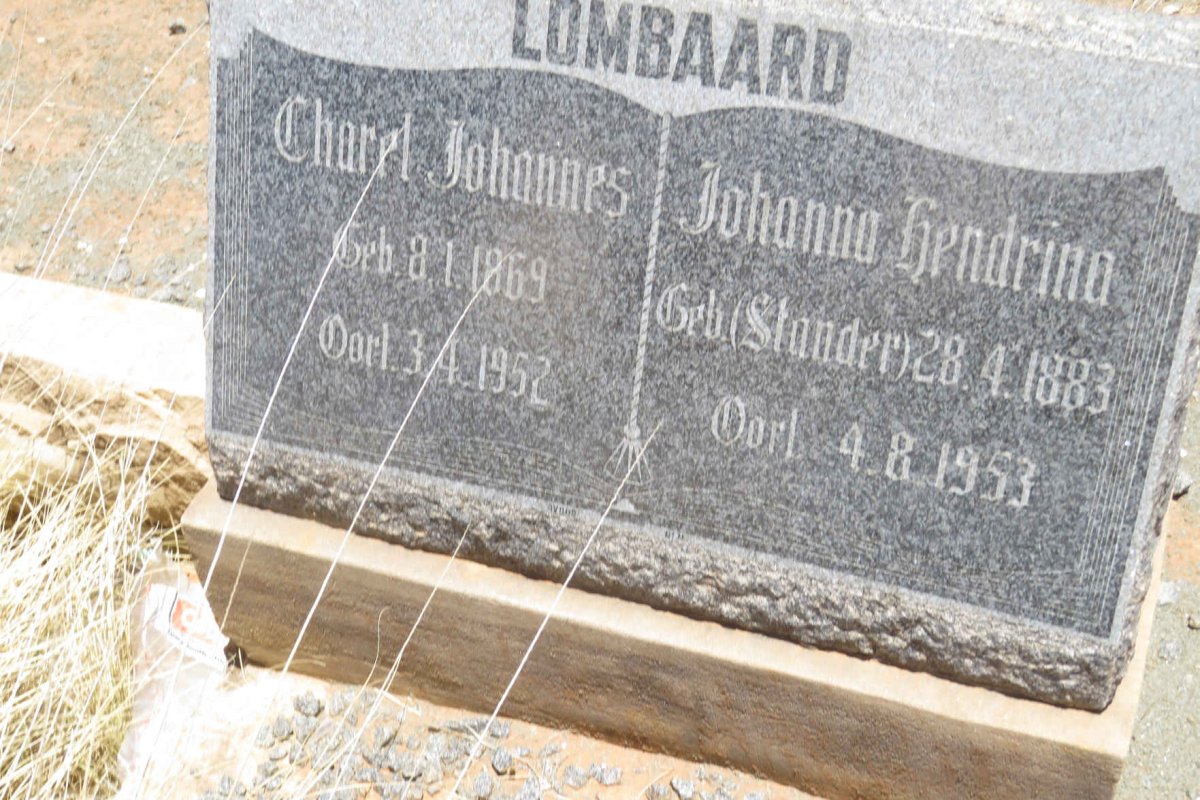 LOMBAARD Charel Johannes 1869-1952 &amp; Johanna Hendrina STANDER 1883-1953