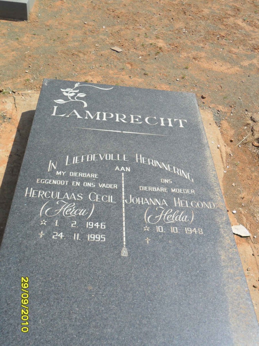 LAMPRECHT Herculaas Cecil 1946-1995 &amp; Johanna Helgonda 1948-