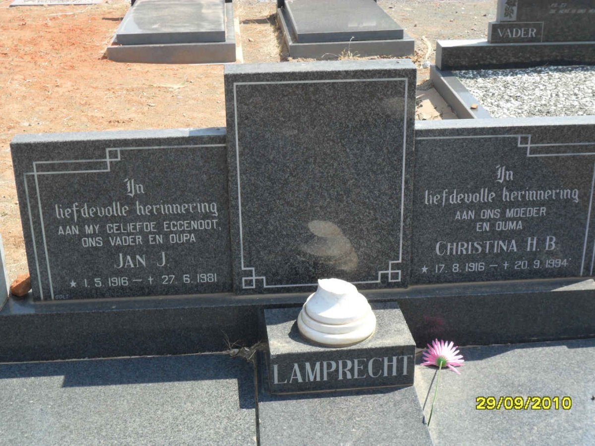 LAMPRECHT Jan J. 1916-1981 &amp; Christina H.B. 1916-1994