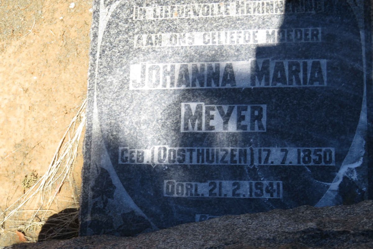 MEYER Johanna Maria nee OOSTHUIZEN 1850-1941