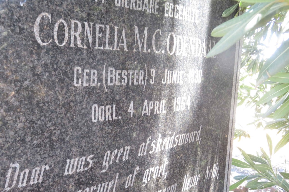ODENDAAL Cornelia M.C. nee BESTER 1930-1954