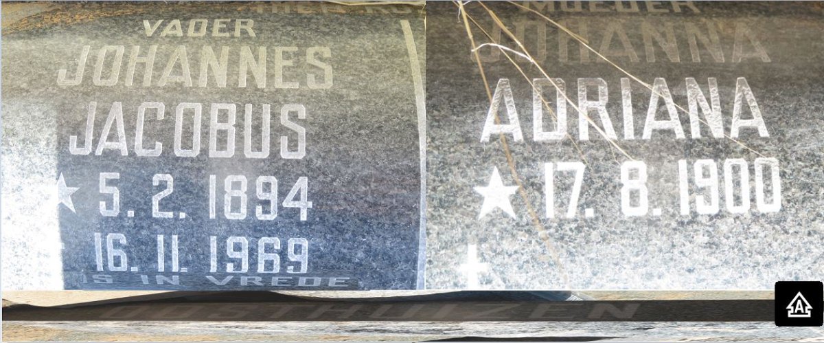 OOSTHUIZEN Johannes Jacobus 1894-1969 &amp; Johanna Adriana 1900-