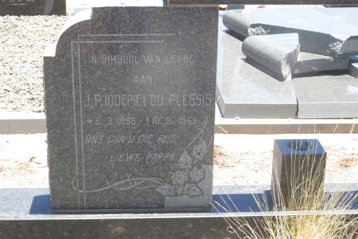 PLESSIS J.P., du 1896-1965 &amp; Cora LOOCK 1907-1983
