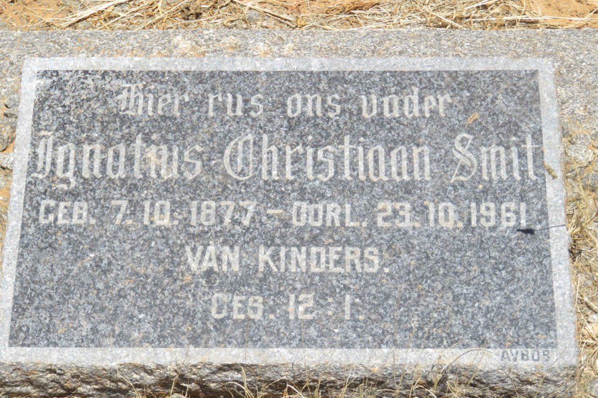 SMIT Ignatius Christiaan 1877-1961