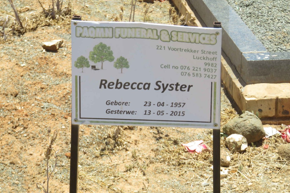 SYSTER Rebecca 1957-2015