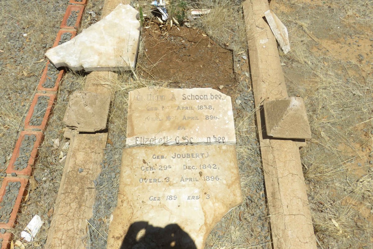 SCHOOMBEE Gielliam A. 1838-1896 &amp; Elizabeth G. JOUBERT 1842-1896
