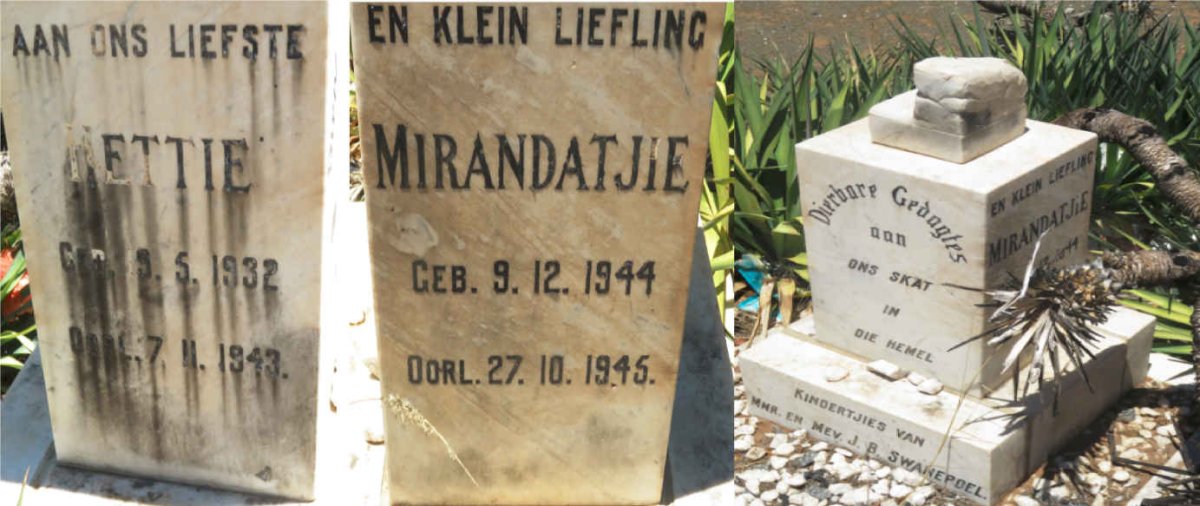 SWANEPOEL Hettie 1932-1943 :: SWANEPOEL Mirandatjie 1944-1945