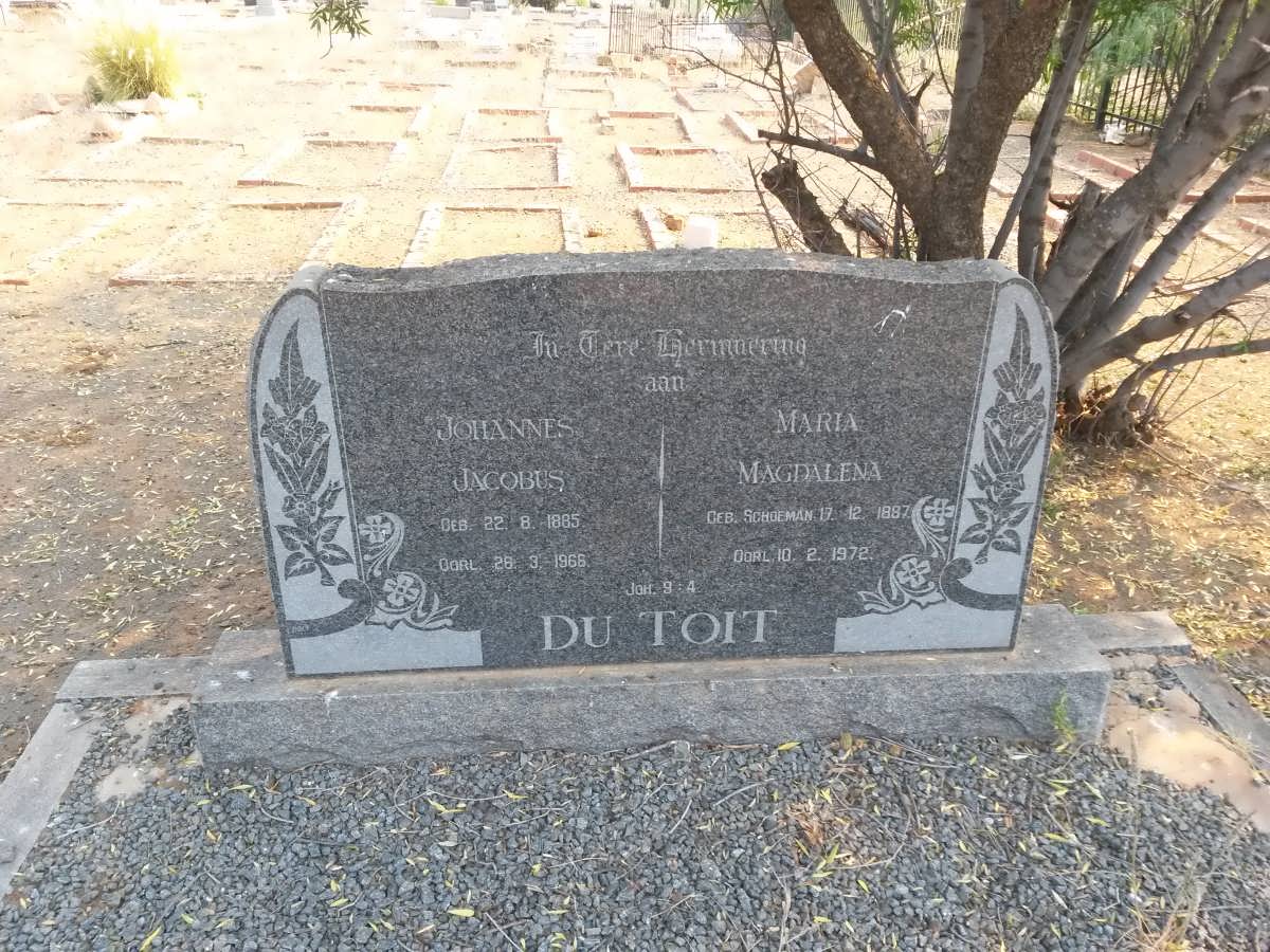TOIT Johannes Jacobus, du 1885-1968 &amp; Maria Magdalena SCHOEMAN 1887-1972