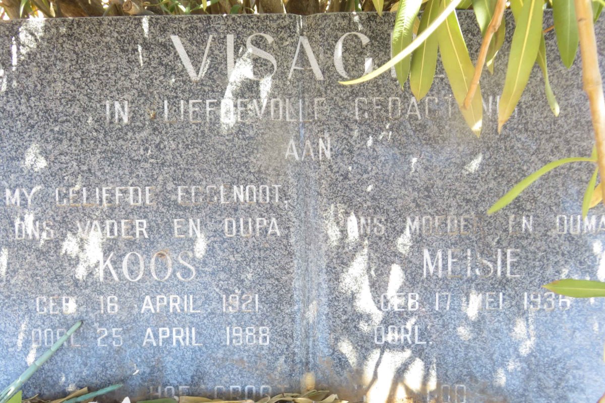 VISAGIE Koos 1921-1988 &amp; Meisie 1936-