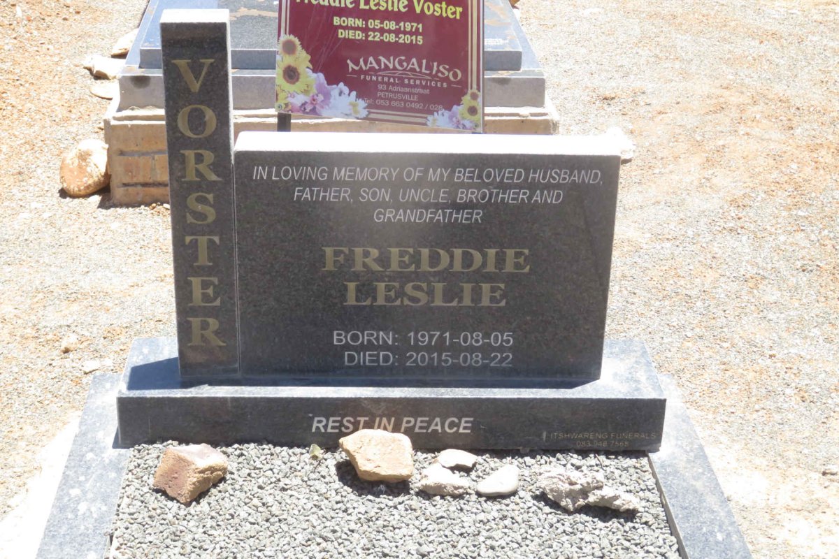 VORSTER Freddie Leslie 1971-2015