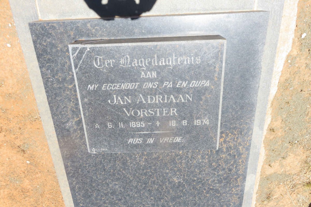 VORSTER Jan Adriaan 1895-1974