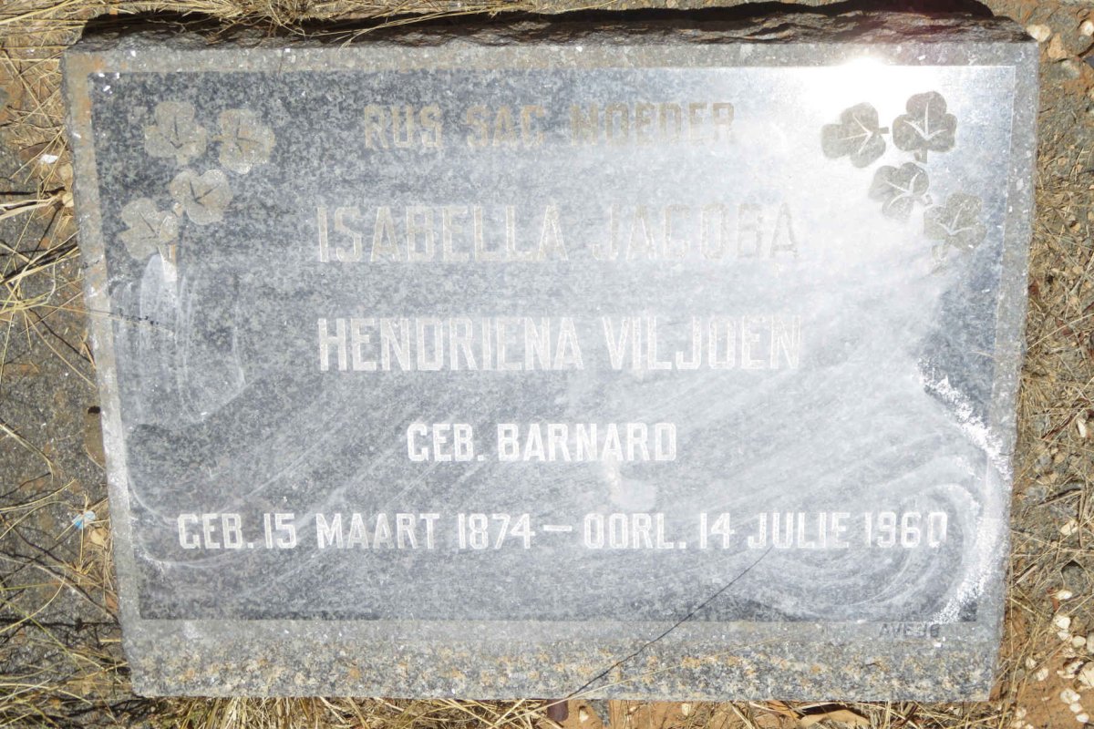 VILJOEN Isabella Jacoba Hendriena nee BARNARD 1874-1960