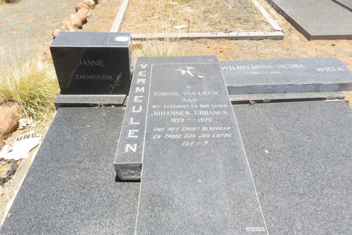 VERMEULEN Johannes Urbanus 1922-1970 &amp; Wilhelmina Jacoba 1921-2008
