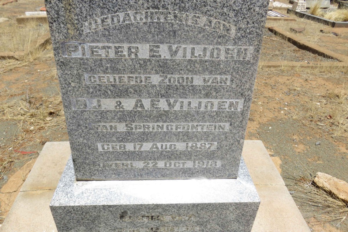 VILJOEN Pieter E. 1887-1918