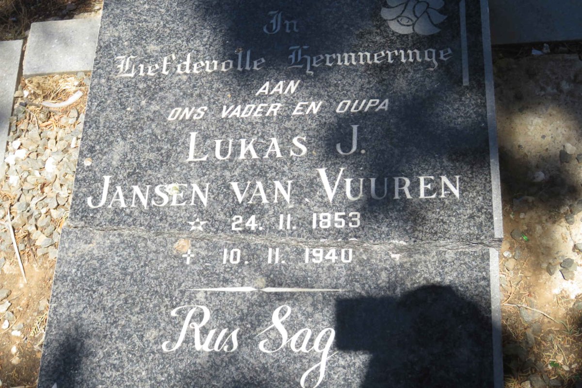 VUUREN Lukas J., Jansen van 1853-1940
