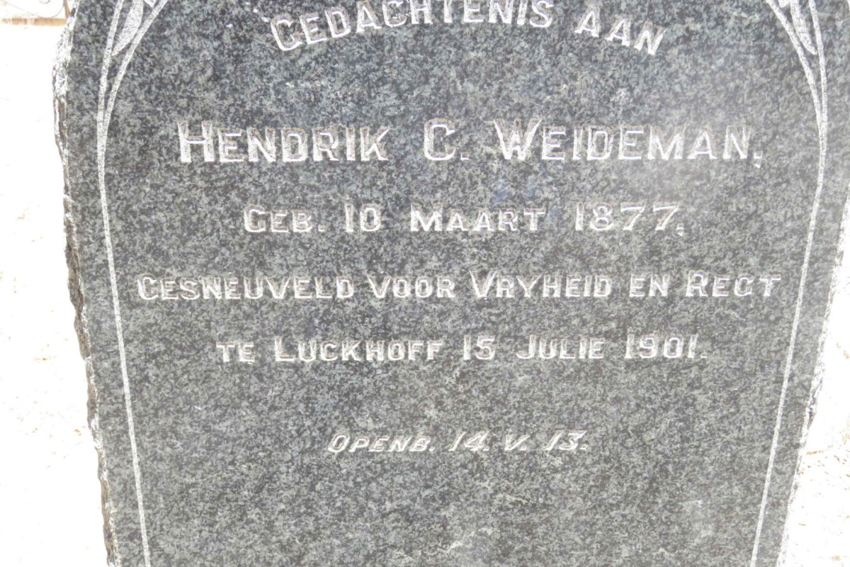 WEIDEMAN Hendrik C. 1877-1901