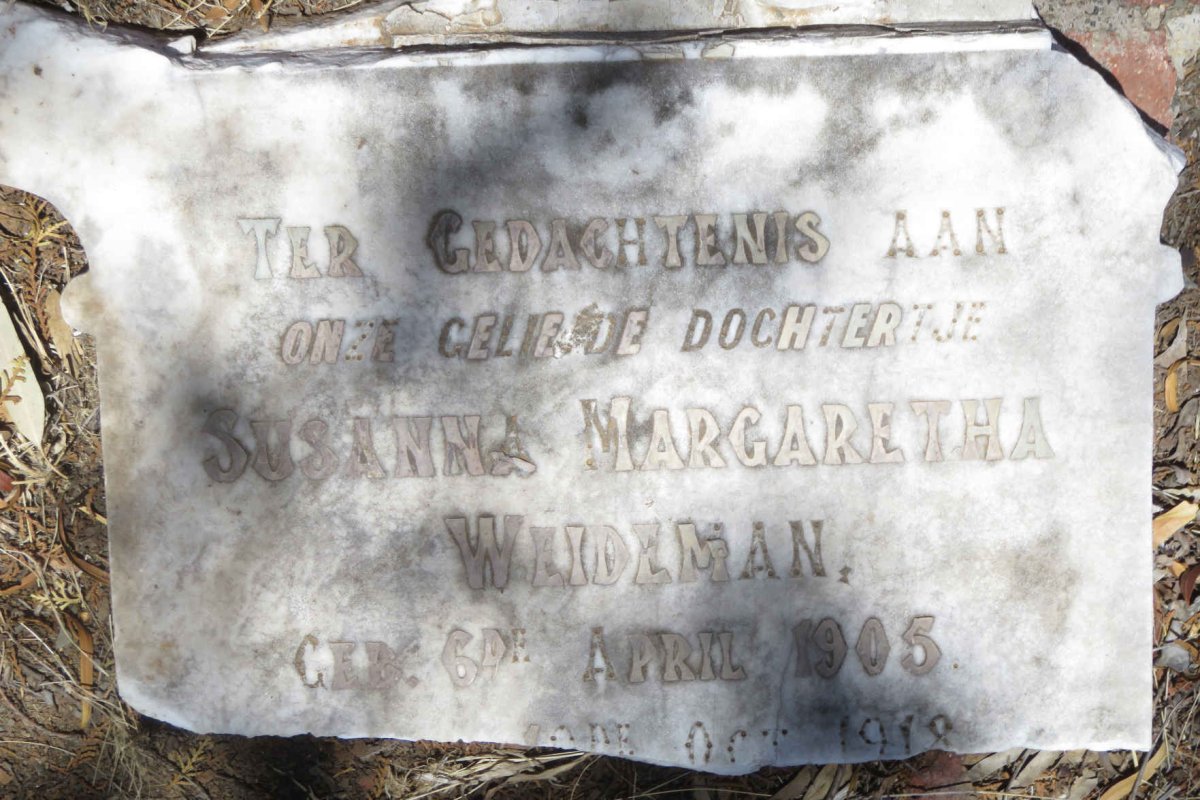 WEIDEMAN Susanna Margaretha 1905-1918