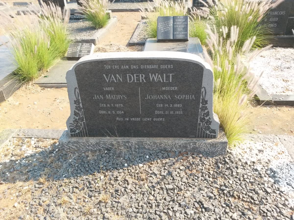 WALT Jan Mathys, van der 1879-1964 &amp; Johanna Sophia 1883-1955