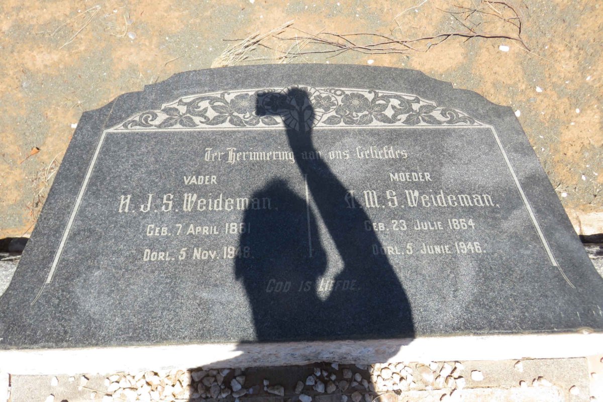 WEIDEMAN H.J.S. 1861-1948 &amp; A.M.S. 1864-1946