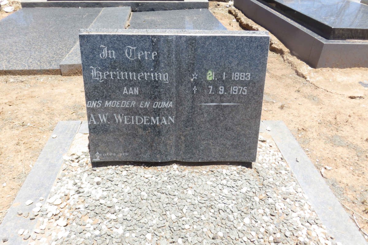 WEIDEMAN A.W. 1883-1975