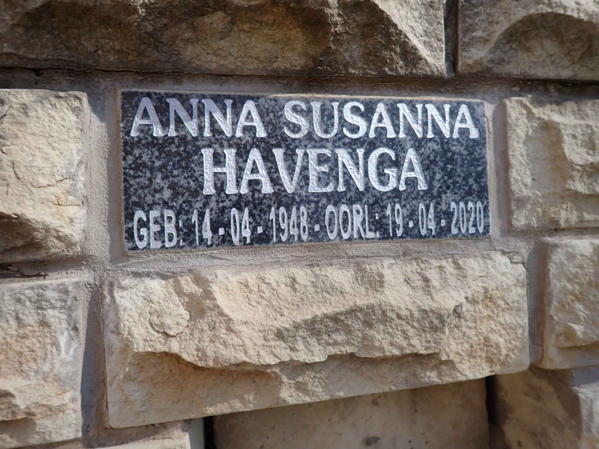 HAVENGA  Anna Susanna 1948-2020