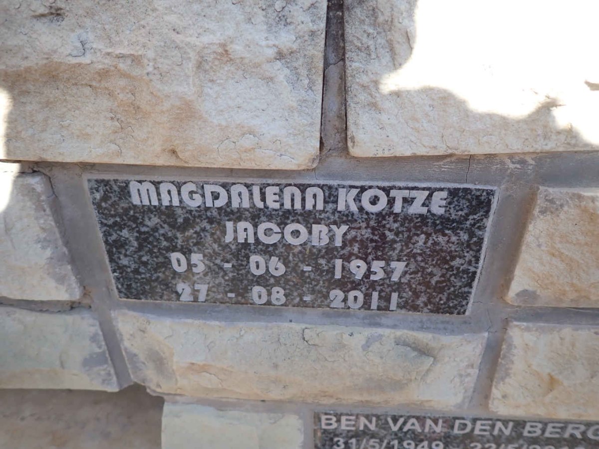 JACOBY Magdalena Kotze 1957-2011