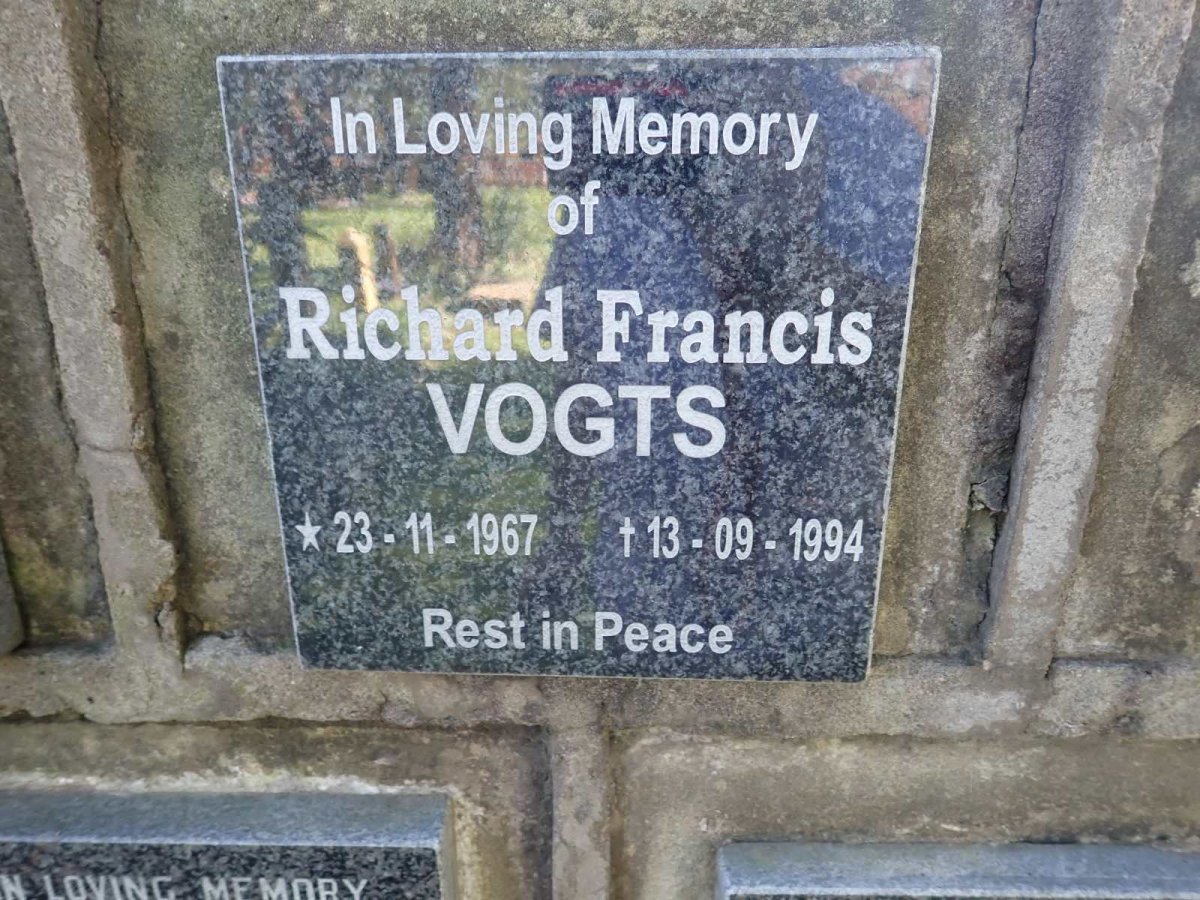 VOGTS Richard Francis 1967-1994