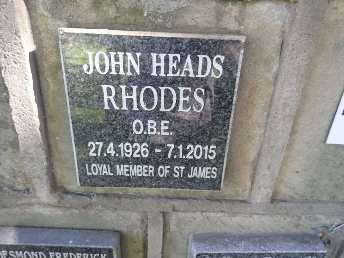 RHODES John Heads 1926-2015